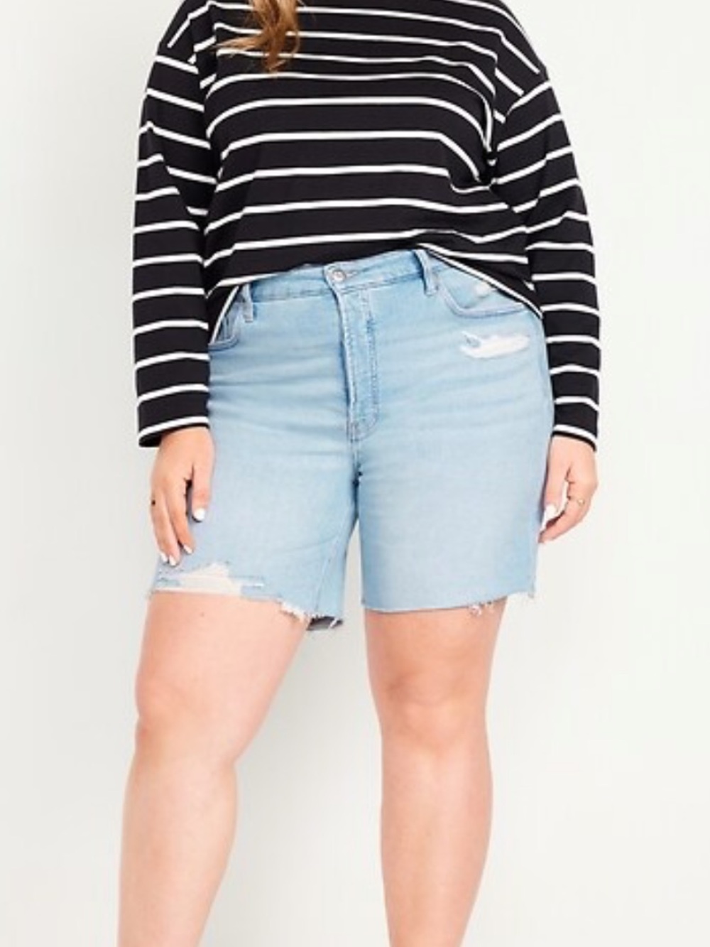Old Navy High Rise OG Straight Light Wash Denim Jean Shorts Size 16